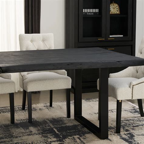 Dynasty Black Acacia Wood Dining Table