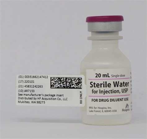 STERILE WATER FOR INJECTION, USP 20mL VIAL