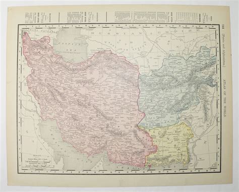 1900 Iran and Afghanistan Map Middle East Map Rand Mcnally - Etsy | Middle east map, Vintage map ...