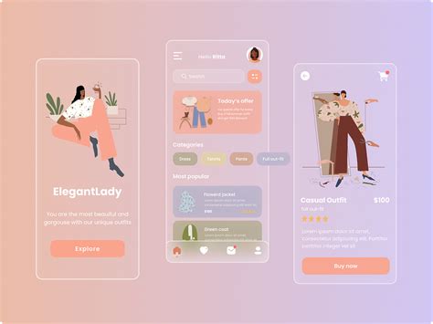 ElegantLady (Fashion app ui) by Mawadda on Dribbble