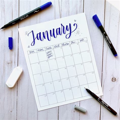 Hand Lettering a DIY Calendar – Kelly Creates