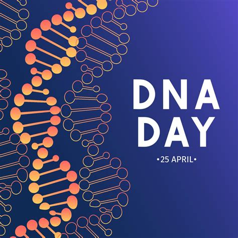 Neon helix of human DNA molecule. DNA day typography poster. Science ...