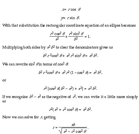 Equation For Ellipse In Polar Coordinates - Tessshebaylo