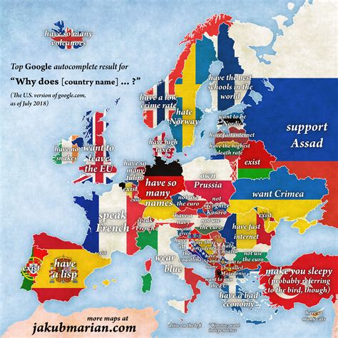 Google autocomplete for “Why does …” for European countries