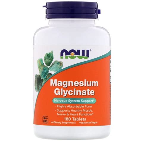 Now Foods, Magnesium Glycinate, 180 Tablets | By iHerb