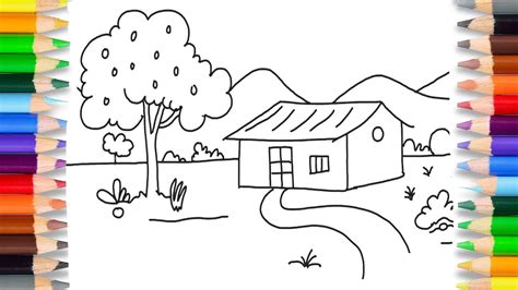 Outline Drawing For Kids Scenery - Gwerh