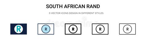 South African Rand Icon in Filled, Thin Line, Outline and Stroke Style. Vector Illustration of ...