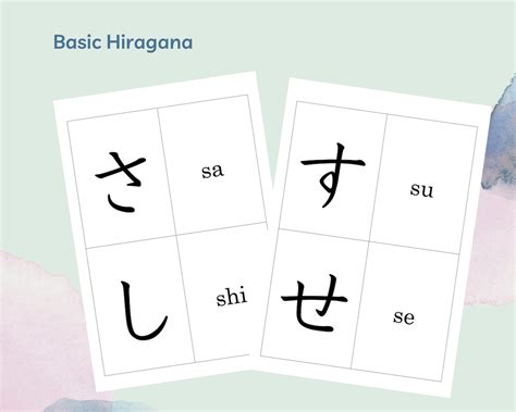 Japanese Hiragana Flashcards basic Additional Complete Pack | Etsy