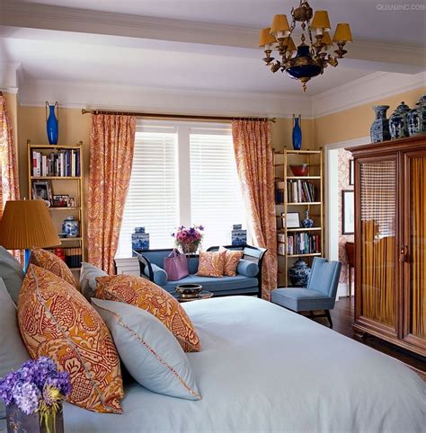 peach and blue bedroom | Luxurious bedrooms, Bedroom eclectic, Furniture