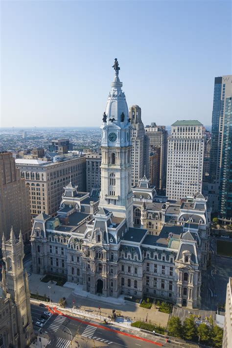 Built of brick, white marble, and limestone, Philadelphia City Hall is the world’s largest free ...