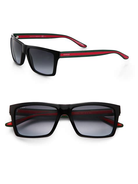 Lyst - Gucci Web Stripe Sunglasses in Black