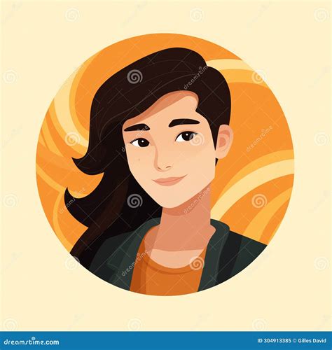 Illustration of a Woman in Flat Design Style Stock Illustration - Illustration of hairstyle ...