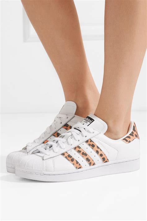 adidas Originals Superstar Leopard Print-trimmed Leather Sneakers in ...