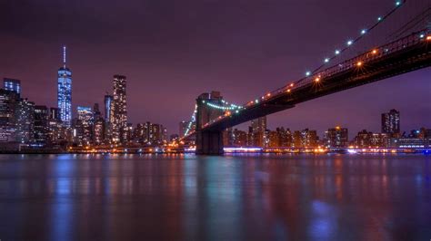 Brooklyn Bridge Night Cityscape Wallpapers - Wallpaper Cave