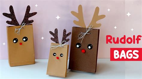 Christmas gift bag - How to make a paper bag - YouTube