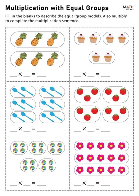 Equal Groups Multiplication Worksheets - Math Monks in 2023 ...