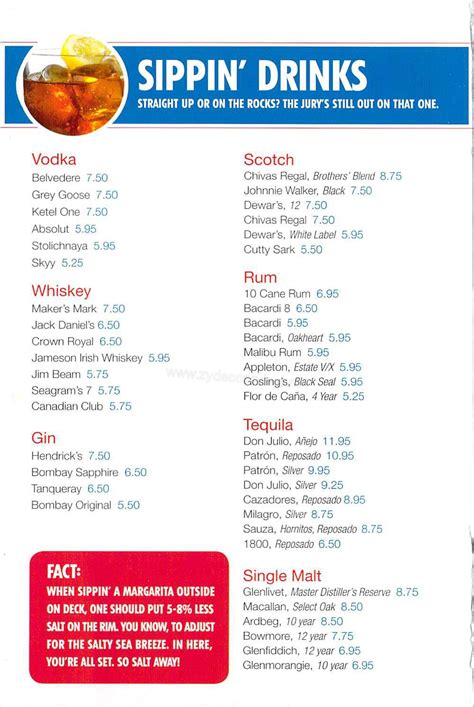 Carnival Bar Menu Page 4