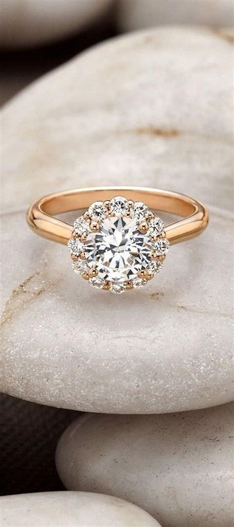 14K Rose Gold Lotus Flower Diamond Ring | Flower diamond ring, Lotus ...