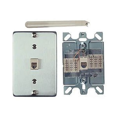 Wall Phone Jack with Installation Tool, Stainless, 6-Position, 6 ...