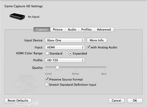 Capture settings and Elgato Game Capture HD – Elgato