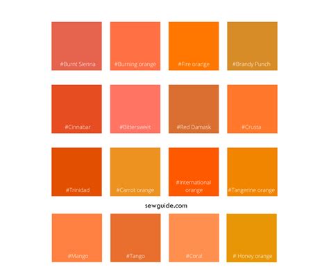 130 Shades Of Orange Color With Names, Hex, RGB, CMYK Codes Color Meanings | atelier-yuwa.ciao.jp