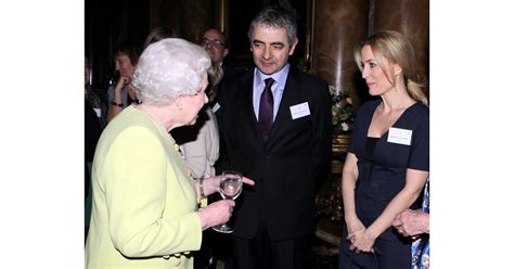 Rowan Atkinson and Gillian Anderson, 2012 | Queen Elizabeth With Celebrities | POPSUGAR ...