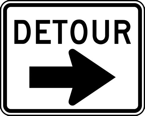 Detour Black and White ClipArt ETC | Traffic Signal Clipart