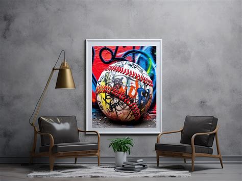 Baseball Graffiti Wall Art, Digital Print, Colorful Sports Wall Decor ...