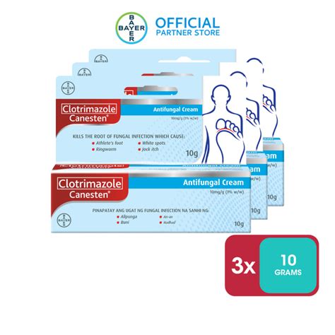 CANESTEN® Clotrimazole Antifungal Cream for Buni, Hadhad, An-an, Alipunga 10g x3- clinically ...