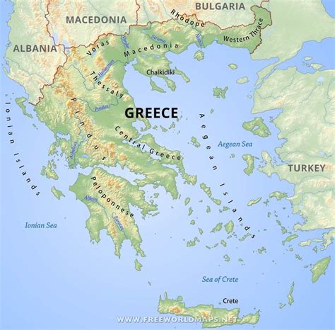 Greece Physical Map | Ancient greece map, Greece map, Ancient maps