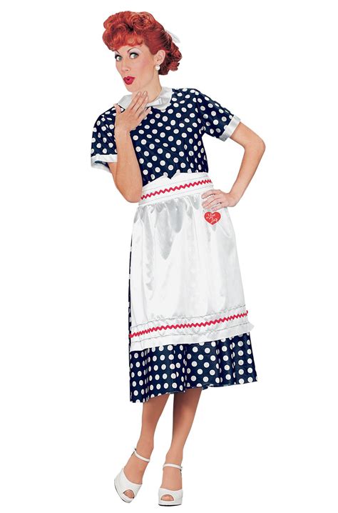 I Love Lucy Polka Dot Dress Lucille Ball Adult Halloween Costume | eBay