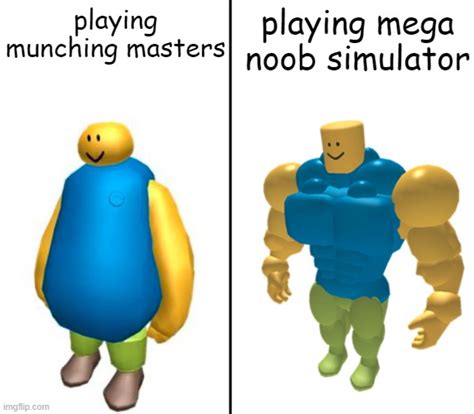 Fat vs Buff Roblox Noob Memes - Imgflip