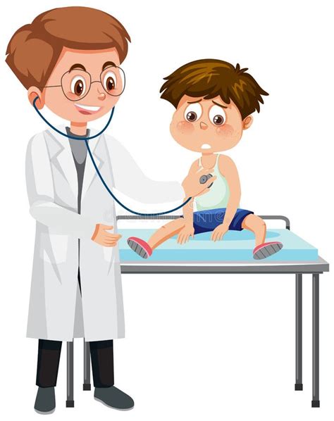 Pediatrician Doctor Examining Boy Stock Vector - Illustration of little, male: 259320868