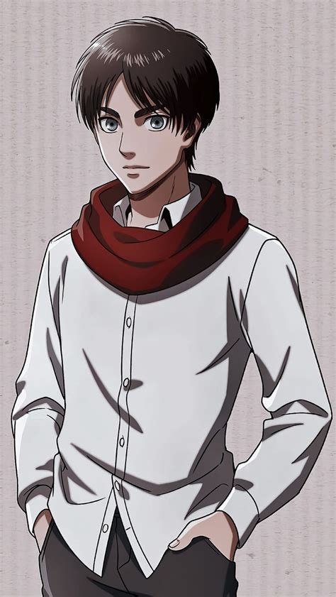 an anime character wearing a white shirt and red scarf with his hands on his hips