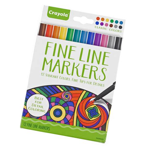 Fine Line Markers in Classic or Contemporary Colors - 12 Markers Per ...