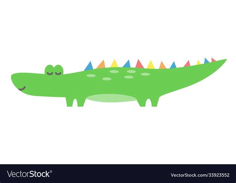 Cute colorful crocodile childish drawing adorable Vector Image