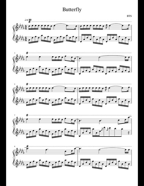 Butterfly sheet music for Piano download free in PDF or MIDI