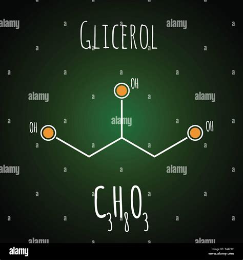 Structural chemical formula of glycerol molecule, science illustration, vector Stock Vector ...