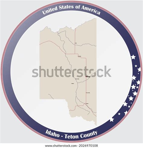 Large Detailed Map Teton County Idaho Stock Vector (Royalty Free) 2026970108 | Shutterstock