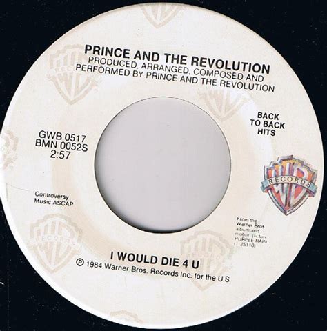 Prince And The Revolution - I Would Die 4 U / Take Me With U (Vinyl) | Discogs