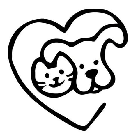 14.9*15.2CM Love Pets Cat & Dog Heart Creative Cartoon Car Stickers Funny Animal Decorative ...