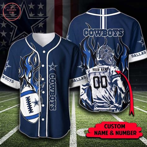 NFL Dallas Cowboys Personalized Baseball Jersey - Kaiteez