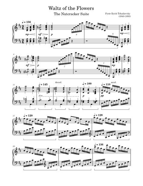 Waltz of the Flowers Sheet music for Piano (Solo) | Musescore.com