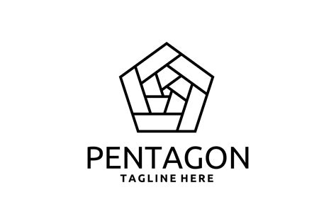 Abstract Pentagon Logo Design Line Art Graphic by quatrovio · Creative ...