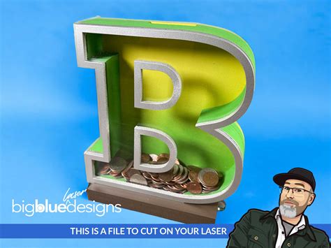 8 Inch Letter Bank with Sliding Door Base (Letter B Only) – Big Blue Laser Designs