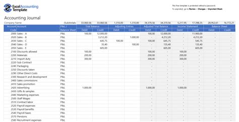 Free Accounting Templates in Excel - download for your business