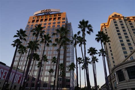 Downtown San Jose California Evening Editorial Stock Photo - Image of ...