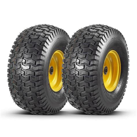 2 Pcs Lawn Mower Tires 15x6.00-6 with Wheel for Riding Mowers, 3 ...