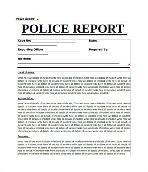 Crime Report Template - 11+ Documents in PDF and Word | Sample Templates