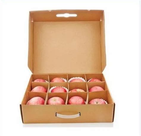 Single Wall 3 Ply Fruit Packaging Boxes Apples, Box Capacity: 6-10 Kg at Rs 4/piece in Gurgaon